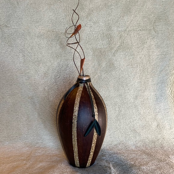 Beautiful decorative pot brown and tan print. - Picture 7 of 7